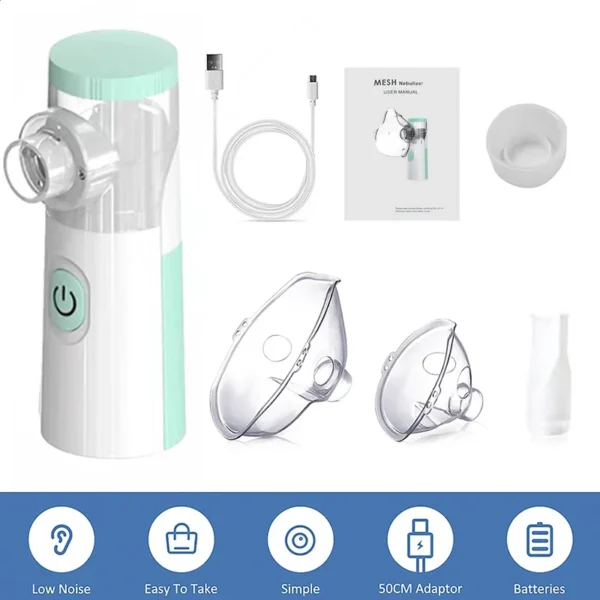 Portable Nebulizer Humidifier Medical Silent Mesh Nebulizer Handheld Asthma Inhaler Atomizer Children Health Care Oximeter Mini - Image 5