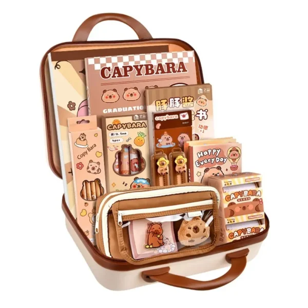 Large Capacity Gift Box Capybara Stationery Set Pencil Case Abundant Back-to-school Gift Kit Cute School Supplies for Students - Image 2