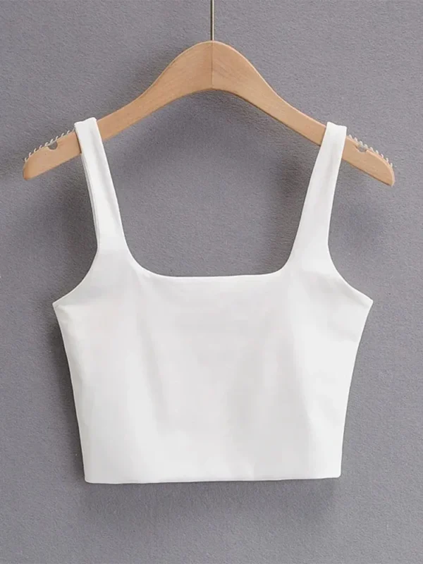2022 Summer Women Sexy Sleeveless Tops Fashion Short Square Collar Tank Tops 6 Colors - Image 4