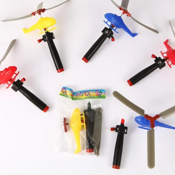 1/3/6 PCS kids Outdoor Sports Flying Toys Handle Pull Wire Planes Toys Flying Toy Helicopter for Kids, 360° Rotating Helicopter - Image 2