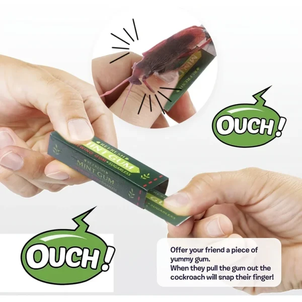 Simulation Cockroach Chewing Gum Creative Novelty Funny Toy Startled DIY Self-installation Simulation Chewing Gum - Image 5