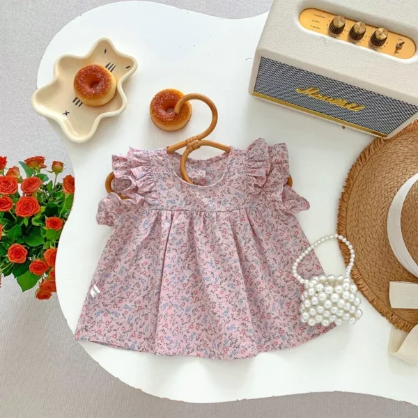 Baby Girl Blouse Summer 2024 New Children's Shirts Short Sleeved Tops for Kids Cute Flower Toddler Shirts Baby Outfits Clothes - Image 6