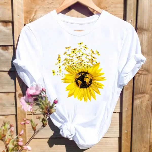 Women Butterfly 90s Trend Cute 2022 Fashion Graphic T Top Cartoon Short Sleeve Summer Shirt Print Tshirts Female Tee T-Shirt - Image 5