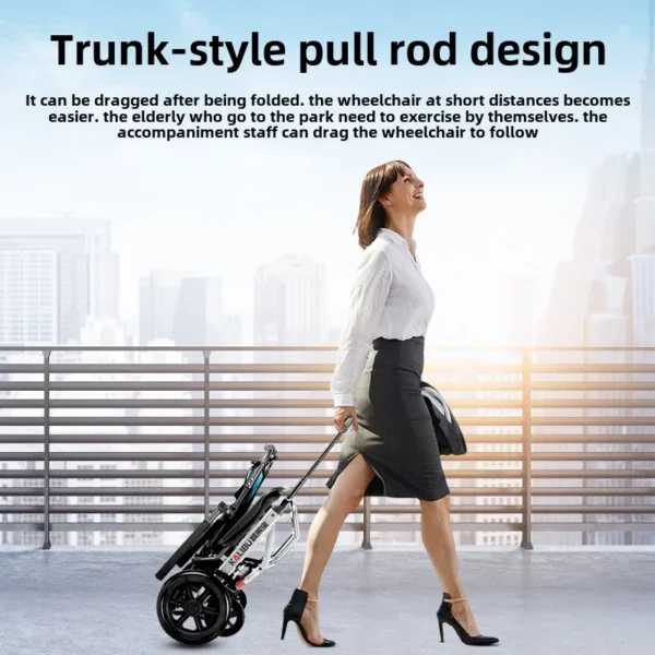 Wheelchair for the elderly folding lightweight small elderly travel God portable wheelchair cart - Image 2