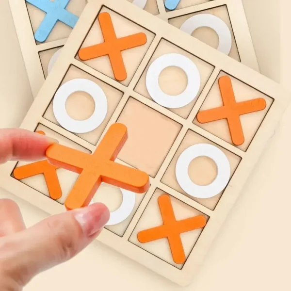 1 PC Wooden Board Game Tic Tac Toe 9"x9" Table Toy for Kids Gifts Family Games Desk Decoration Board Game Party Games - Image 4