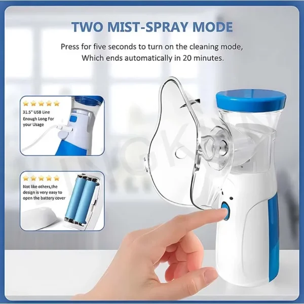 Inhaler Nebuliser Inhalator Handheld Inhale Nebulizer Mesh Atomizer for Adult Kids Nebulizador Oximeter Ear Thermometer Health - Image 5