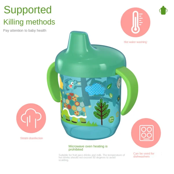 Cute Duckbill Cup Baby Learning Drinking Cup with Double Handle Flip Lid BPA Free Leakproof Infants Water Cups Bottle with Lid - Image 3