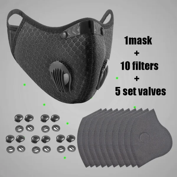 Cycling Face Mask Sport Washable Reusable with Filter Dust MaskSummer Facemask for men Bandana Actived Carbon Filters