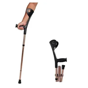 Collapsible Telescopic Cane Elder Forearm Canes Lightweight Arm Crutch Adjustable Ergonomic Non Skid Rubber Tips