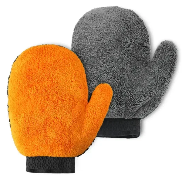 1Pcs Soft Car Washing Gloves Double-sided Fleece Microfiber Chenille Drying Cloth Car Body Window Tire Cleaning Glove Thicken - Image 6