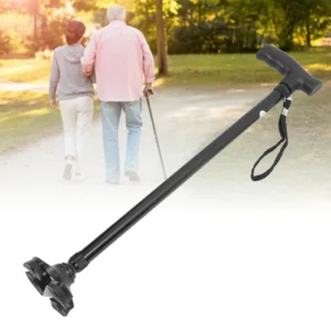 Adjustable Walking Cane Quad Cane Lightweight Aluminum Alloy Anti Slip 10 Level Height High Strength for Elderly for Outdoor