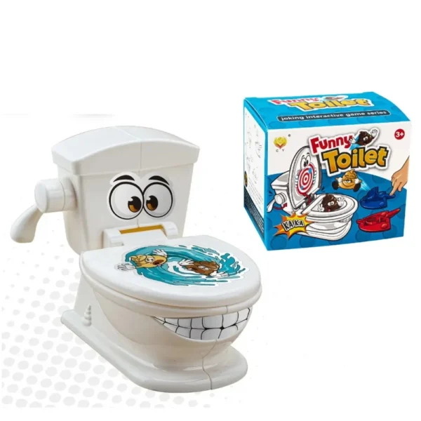 Mini Toilet Anti Stress Toys Two Person Interactive Catapult Toilet Toy Tabletop Game Throw Battle Toy Poops for Kids Adult - Image 3