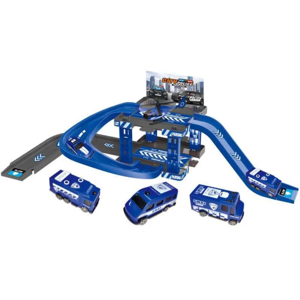 Children's track parking lot toys multi-storey car parking building fire police engineering dinosaur car toys - Image 3