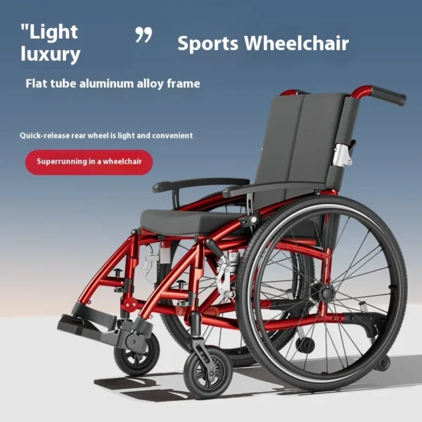 Sports and leisure wheelchair quick-release aluminum alloy ultra-light elderly foldable walker trolley height adjustable - Image 2