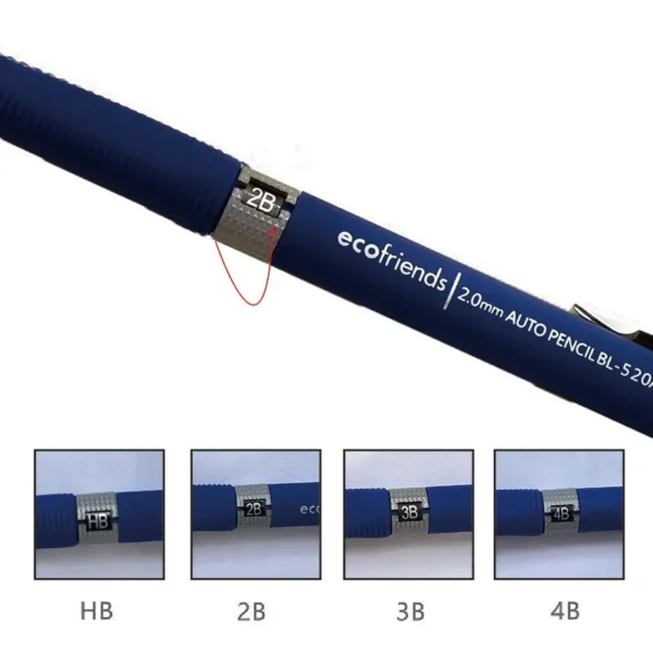 2.0mm Mechanical Pencil Set 2B Automatic Pencils With Black Lead Refills For Writing - Image 3