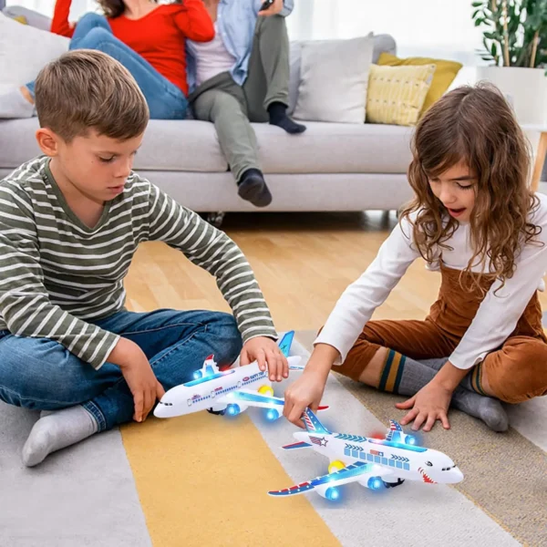 Electronic Aeroplane Toy with Music Autopilot Flash Sound Aircraft Automatic Rotation Plane Educational Toy Gift For Children - Image 4