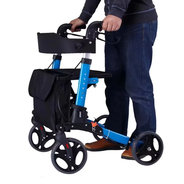 Rollstuhl Elderly Folding Aluminum Walker Rollator with Seat Folding Rollator Walker Rehabilitation Equipment for Patient Adult - Image 4