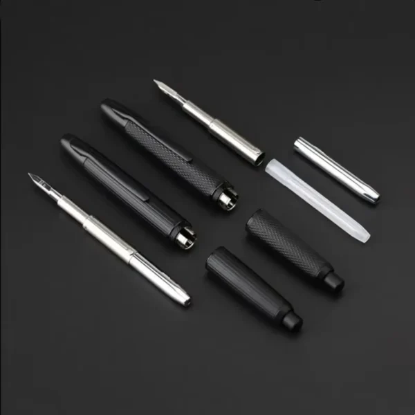 MAJOHN A1 Press Fish Scale Striped Metal Engraving Fountain Pen Retractable WIth Clip/No Clip Ink Pen Office School Writing Gift - Image 2