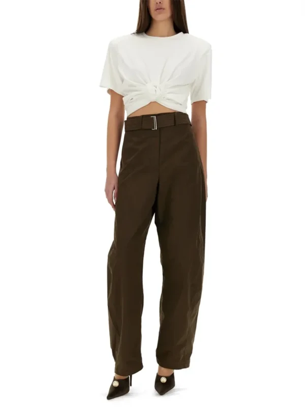 Woman clothing y2k spring and summer women's east waist pants high waisted workwear wide leg pants 2025 loose large femme pants