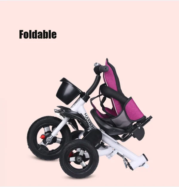 lightweight strollers tricycle for baby, foldable for children age 1-3-5,multifunctional children's tricycle stroller - Image 3