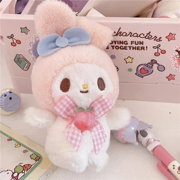 Kawaii Sanrio Plush Keychain Toy Hello Kitty My Melody Kuromi Cinnamoroll Cartoon Student Backpack Pendant Decoration Girl Gifts - Image 5