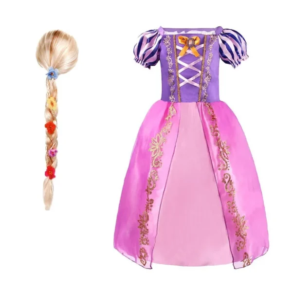 Rapunzel Dress for Girls Cinderella Belle Dress Up Fantasy Children Birthday Party Princess Costume Kids Halloween Clothes - Image 2