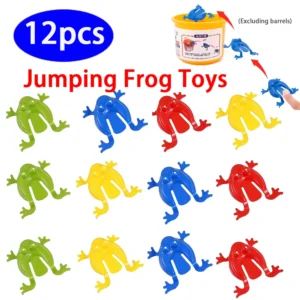 12PCS Jumping Frog Toys For Kids Finger Pressing Bouncing Frog Toy Antistress Relieve Family Game Kids Birthday Party Toys
