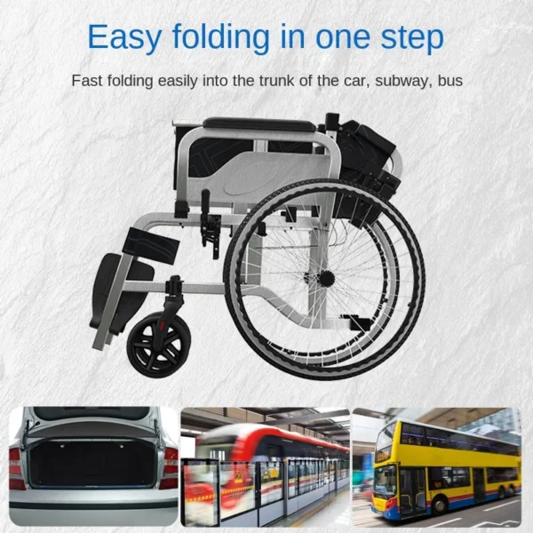 Folding light exwide armrest can lift Oxford cloth seat cushion large wheel wheelchair scooter the elderly - Image 2