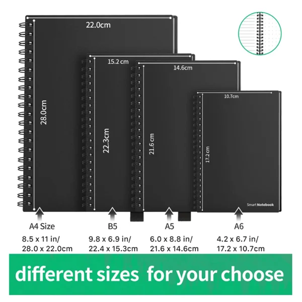 Reusable Notebook Erasable Wirebound Notebook Cloud Storage App Paperless Waterproof Hardcover Diary Book Gifts A4 A5 A6 Size - Image 6