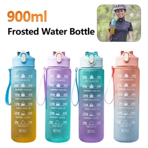 900ml Reusable Portable Frosted Water Bottle Leak-Proof Outdoor Sports Travel Gym Drinking Kettle Fitness Water Jug Drinkware