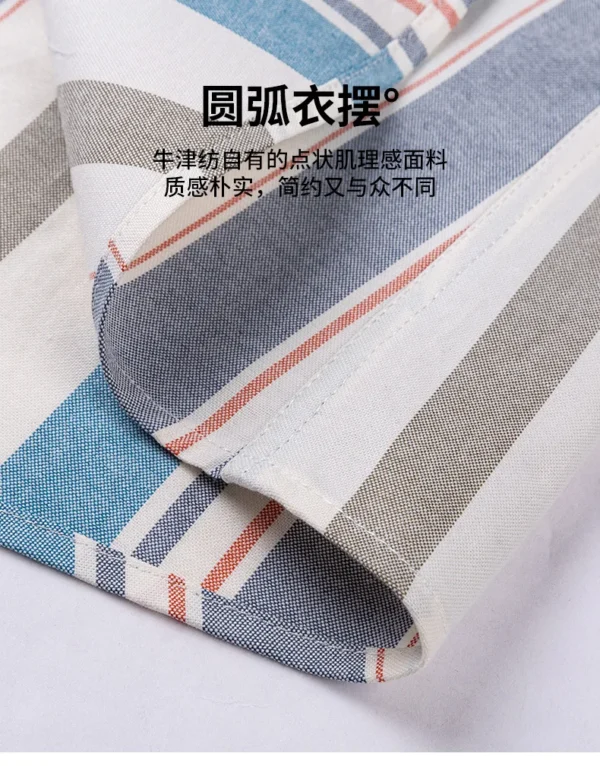 Men's shirt 6XL 7XL High Quality 100% Cotton Oxford Spinning Spring and Autumn Checkered Long Sleeve Non iron Business Casual - Image 6
