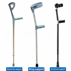 Lightweight Adjustable Forearm Crutches - Ergonomic Height-Control Arm Support with Non-Slip Handle for Mobility Assistance