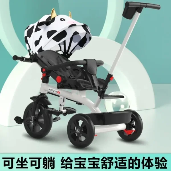 2024Children tricycles, bicycles, strollers, multi-functional strollers can sit on a lying baby trolley. - Image 2