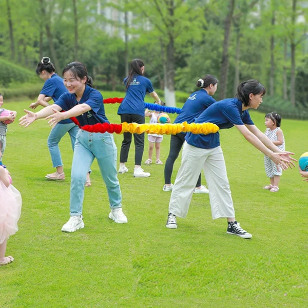 Team Building Games Outdoor Elastic Fleece Cooperative Stretchy Band Integrations Challenges Fun For Children And Adults - Image 5