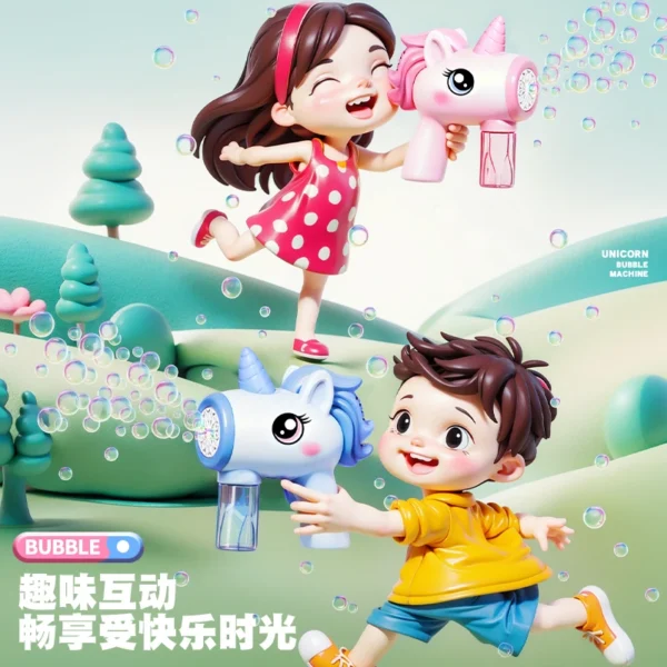 2025 Children Bubble Gun Toy UnicornFully Automatic Bubble Machine Bubbles Gun Outdoor Game Fantasy Toy for Boys Girls Gifts - Image 5