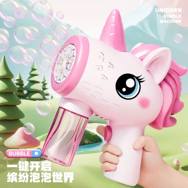 2025 Children Bubble Gun Toy UnicornFully Automatic Bubble Machine Bubbles Gun Outdoor Game Fantasy Toy for Boys Girls Gifts - Image 2