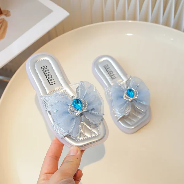 2024 SummerChildren's Sandals Bow Flats Open Toe Kids Slide Non-slip Flip Flops Girls Sandals Cute Princess Beach Slippers Shoe - Image 6