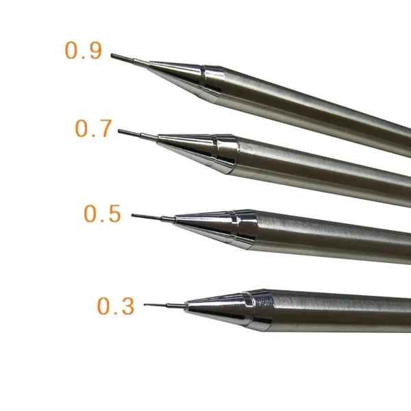 0.3 0.5 0.7 0.9 2.0mm Full Metal Mechanical Pencil Set School Art Sketch Writing Stainless Steel Automatic Pencils Kawaii Supply - Image 4