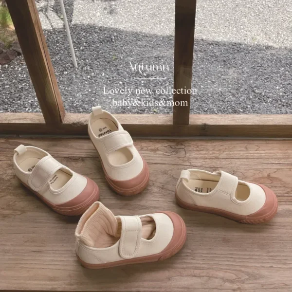 Topstar2025 Spring Summer New Children Canvas Shoes Magic Tape Soft Bottom Kindergarten TS1223 Model Comfortable Casual Footwear - Image 4