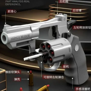 Csnoobs ZP5 357 Revolver Mechanical Continuous Firing Toy Gun Automatic Pistol Soft Dart Bullet CS Outdoor Weapon for Kid Adult