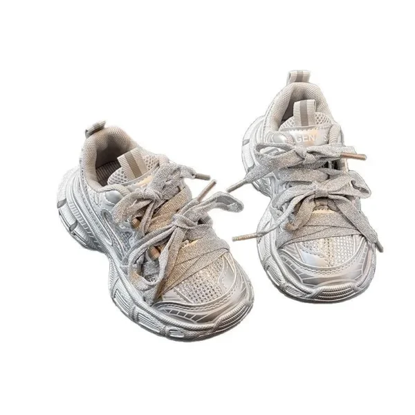 Fashionable Children's Sports Shoes Casual Dad Sneakers All-Match Autumn New Arrival for Middle And Big Kids Rubber Sole - Image 5