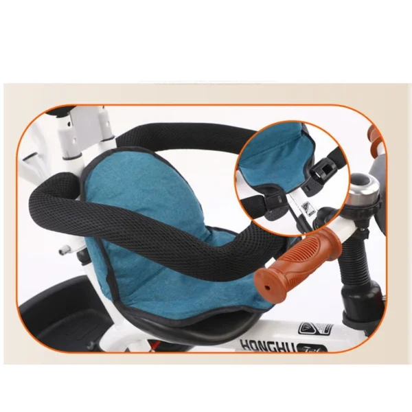 Child Tricycle Stroller Multi-function baby Bicycle Stroller Umbrella Car Three Wheels Baby Carriage With Basket For 1-6 Y - Image 4