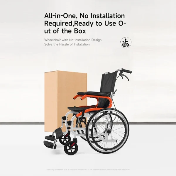 Aux Lightweight Wheelchair Travelling Pushchair Foldable Backrest Wheelchair For Elderly，Can board the plane and car trunk - Image 5