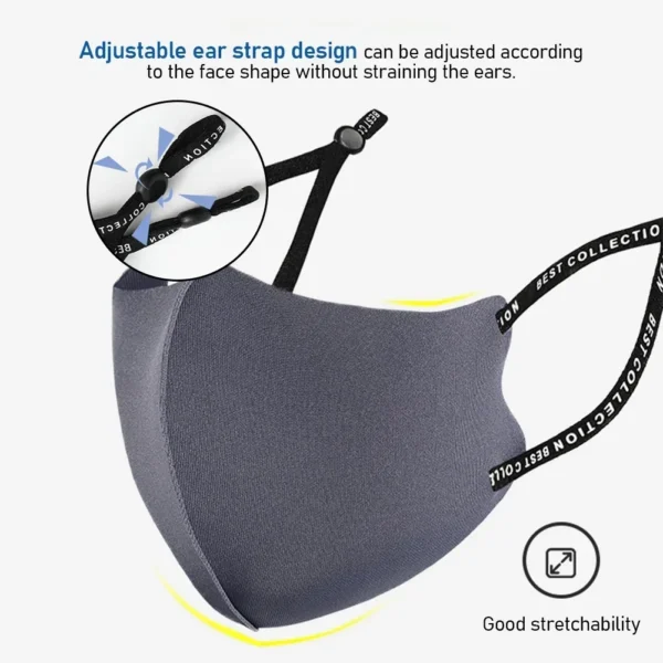 3D Washable Adjustable Cycling Face Mask Dust-proof Breathable Thin Face Ice Cotton Knitted Sunscreen Haze Reusable Face Mask - Image 6