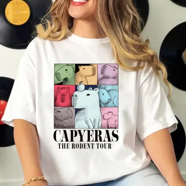 Capybara T-shirts Women Manga Graphic Tee Harajuku Top Female Japanese Manga Designer Clothing - Image 4