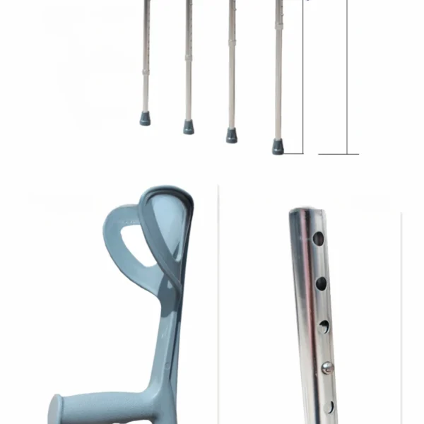 Lightweight Adjustable Forearm Crutches - Ergonomic Height-Control Arm Support with Non-Slip Handle for Mobility Assistance - Image 6