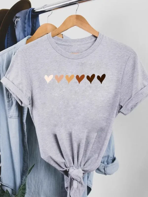 Fashion Short Sleeve Love Sweet 90s Trend Casual T-shirts Clothes Women Female Summer T Clothing Ladies Print Graphic Tee - Image 2