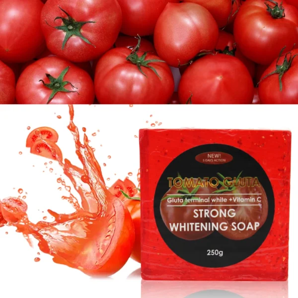 Gluta Master Tomato Gold Leaf Whitening Soap 250g Cleans Skin Fades Spots Shrinks Pores Contains Vitamin C Glutathione - Image 4