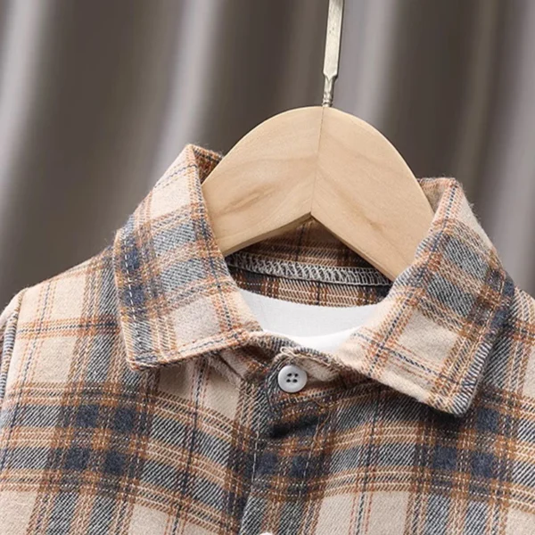IENENS Kids Shirt Clothes Spring Thin Blouses Clothing Infant Boy Plaid Cotton Tops 1 2 3 4 Years Kids Long Sleeves Shirt - Image 4