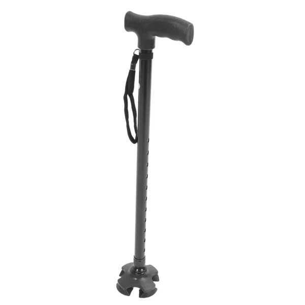 Adjustable Walking Cane Quad Cane Lightweight Aluminum Alloy Anti Slip 10 Level Height High Strength for Elderly for Outdoor - Image 3